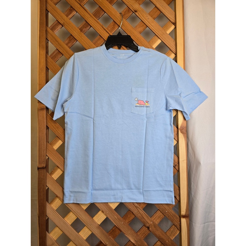 Vineyard Vines Volleyball Whale Graphic Pocket T-Shirt Mens L Blue - NEW